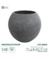 GloboStar® Artificial Garden COLUMBIA 20798 Επιδαπέδιο Πολυεστερικό Τσιμεντένιο Κασπώ Γλάστρα - Flower Pot Γκρι Φ60 x Υ51cm